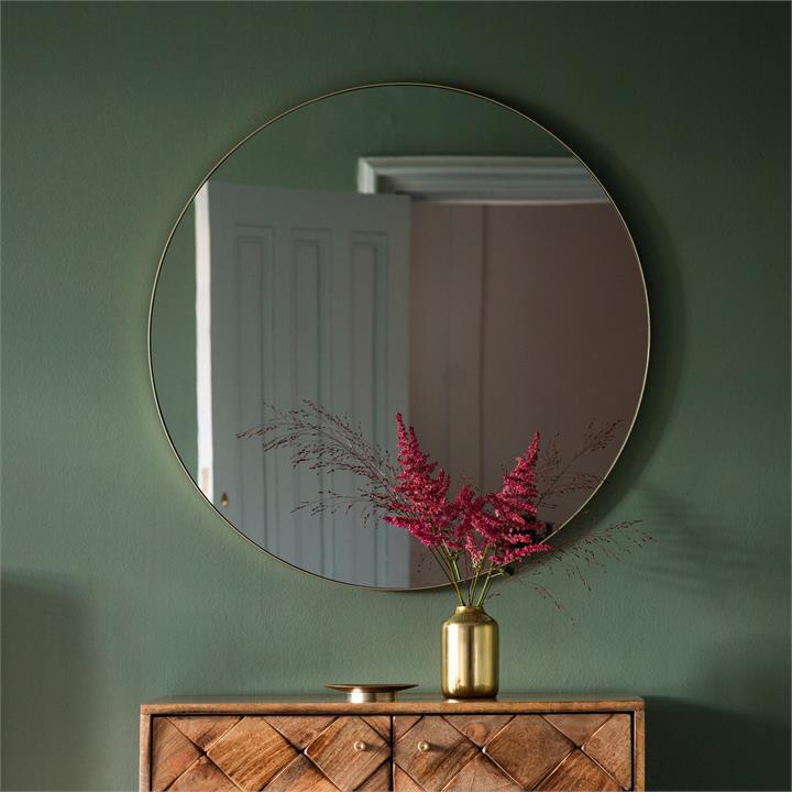 Jayce Round Mirror Champagne