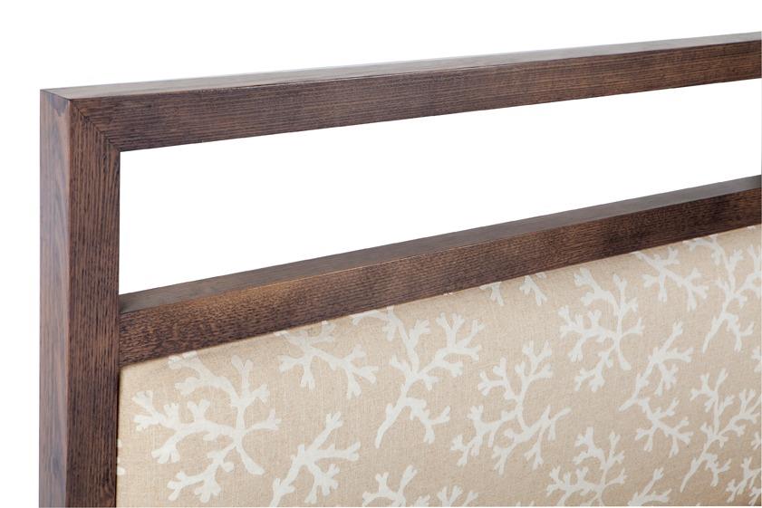Jones custom upholstered bed with timber frame