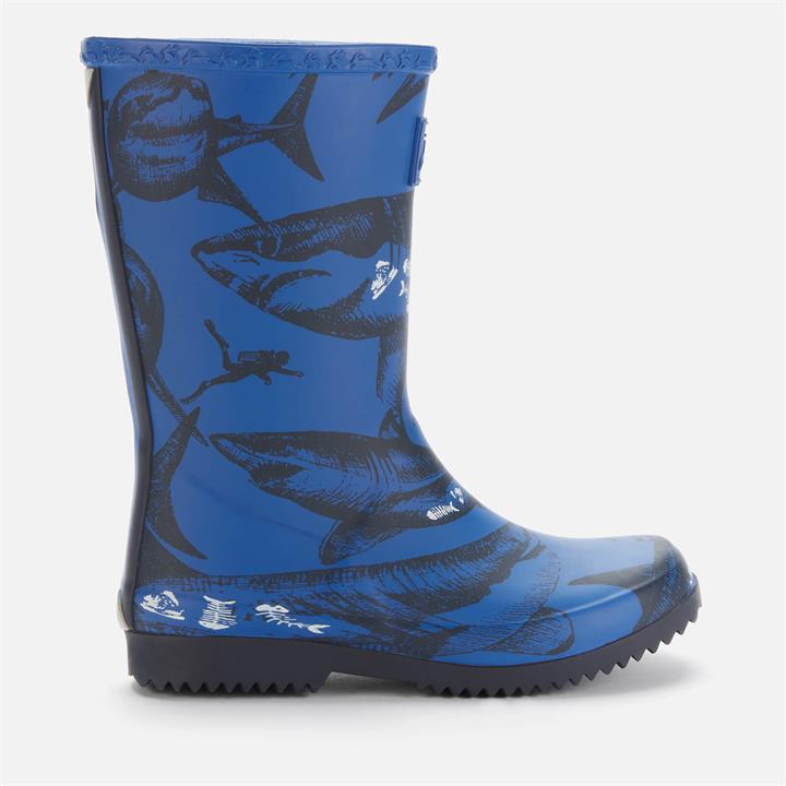 Joules Girls' Shark Wellies - Blue - UK 1 Kids