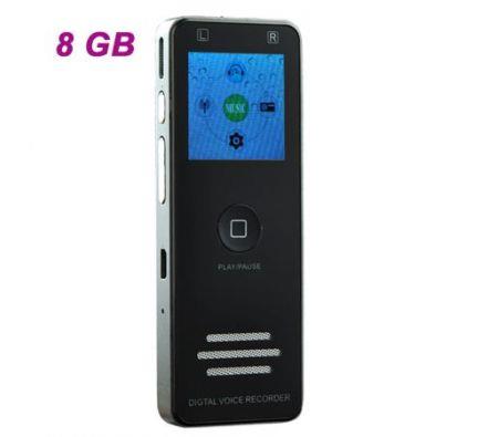 K5 Professional High-definition Digital Voice Recorder Dictaphone with LED Screen and Mp3 Player Function - Black (8GB)