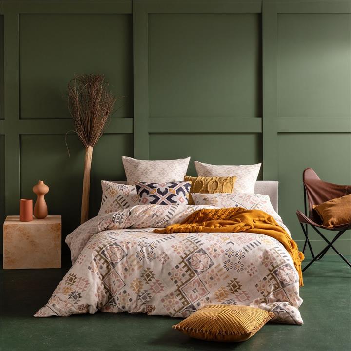 Kana Quilt Cover Set - Neutral Double