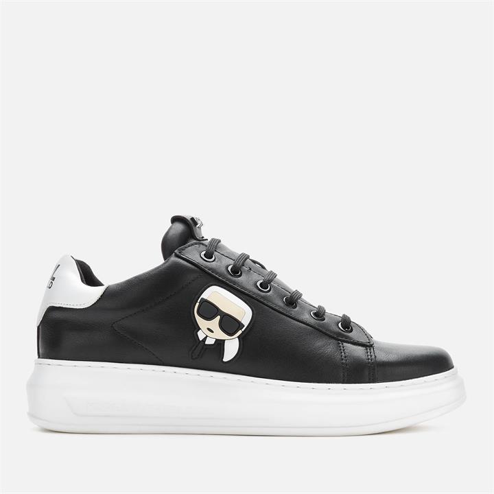 KARL LAGERFELD Men's Kapri Karl Ikonic 3D Lace Leather Trainers - Black - UK 11