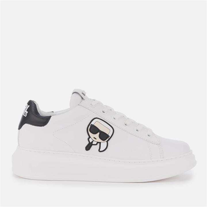 KARL LAGERFELD Men's Kapri Karl Ikonic 3D Lace Leather Trainers - White - UK 8