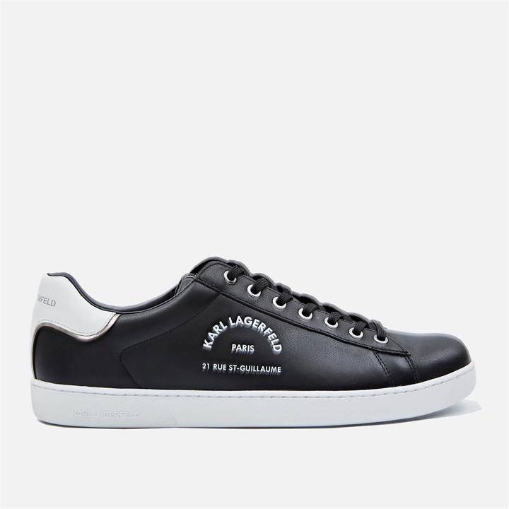 KARL LAGERFELD Men's Kourt Ii Leather Cupsole Trainers - Black - UK 9