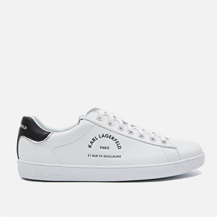 KARL LAGERFELD Men's Kourt Ii Leather Cupsole Trainers - White - UK 6