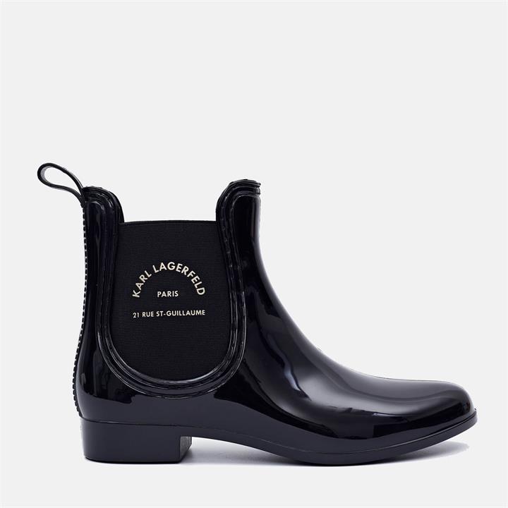 KARL LAGERFELD Women's Kalosh II Maison Karl Short Wellies - Black - UK 4