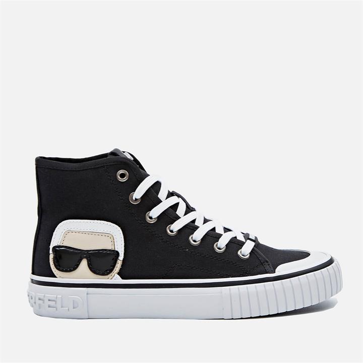 KARL LAGERFELD Women's Kampus Ii Canvas Hi-Top Trainers - Black - UK 2