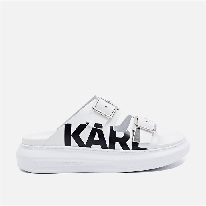 KARL LAGERFELD Women's Kapri Leather Flatform Sandals - White - UK 3