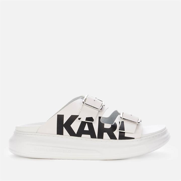 KARL LAGERFELD Women's Kapri Leather Flatform Sandals - White - UK 7