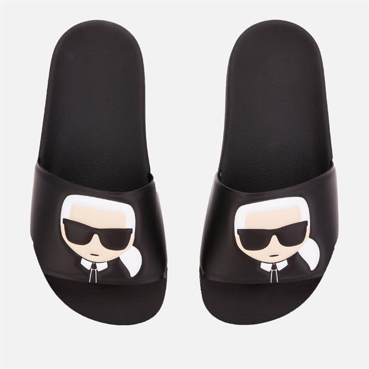KARL LAGERFELD Women's Kondo II Ikonic Slide Sandals - Black - UK 2