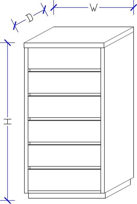 Kashmir custom slim boy 6 drawers