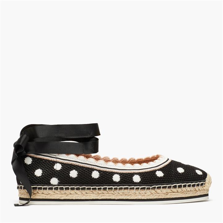 Kate Spade New York Women's Knottingham Knitted Espadrilles - Black/Optic White - UK 3