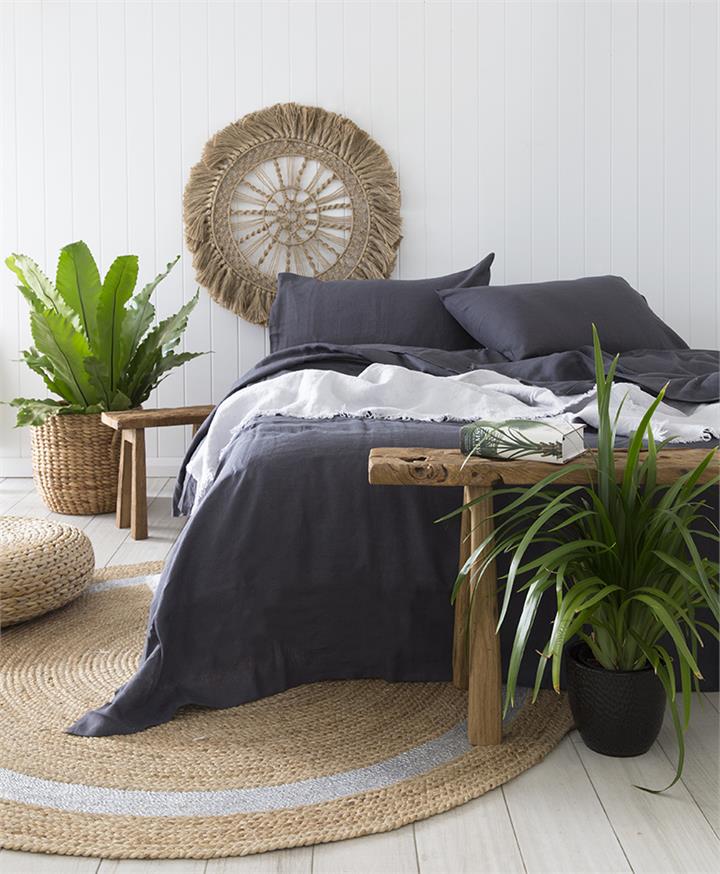 KB Linen Sheet Set Charcoal