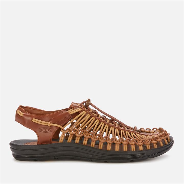 Keen Men's Uneek Premium Leather Sandals - Brown - UK 8