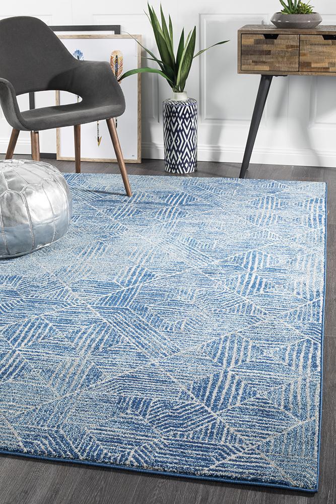 Kenza Contemporary Navy Rug 400x300cm