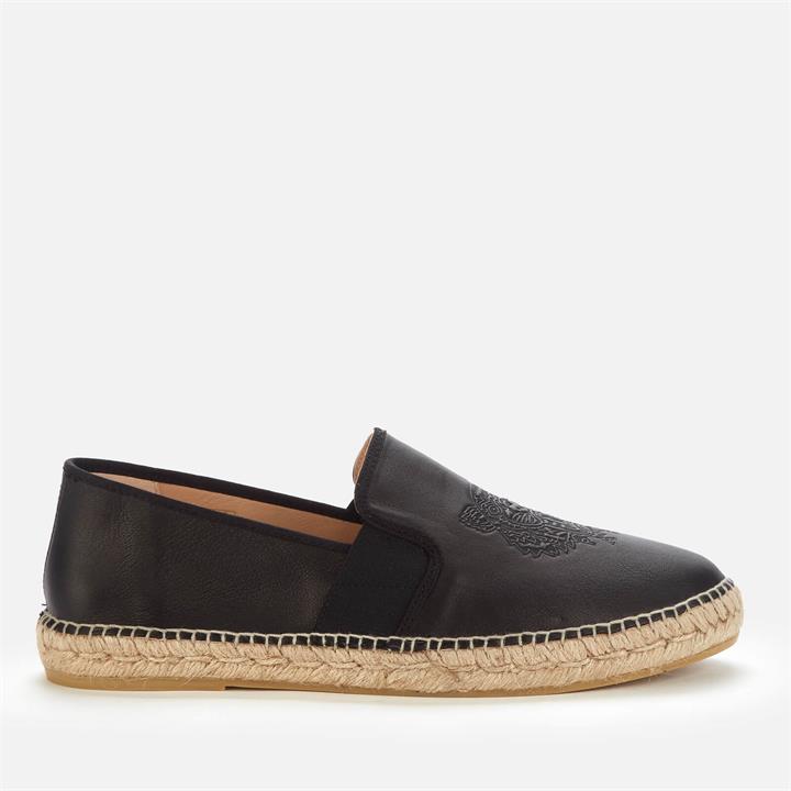 KENZO Men's Elastic Leather Tiger Espadrilles - Black - UK 7