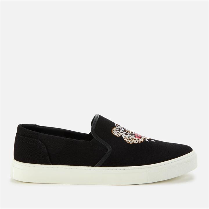 KENZO Men's K-Skate Organic Canvas Slip On Sneakers - Black - UK 8