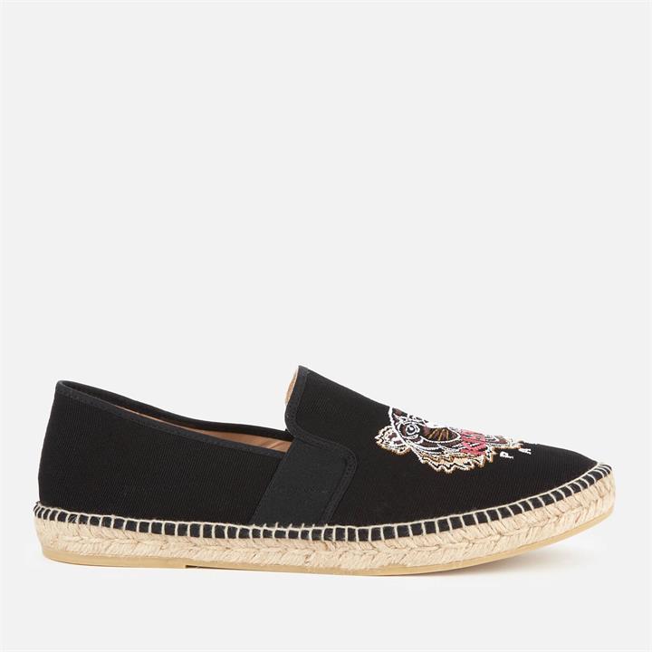 KENZO Men's Organic Canvas Elastic Tiger Espadrilles - Black - UK 9.5