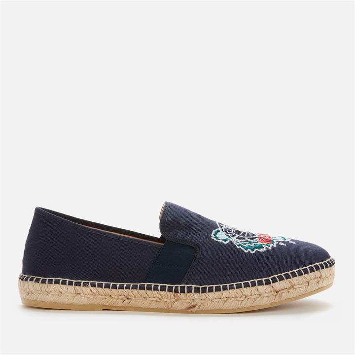KENZO Men's Organic Canvas Elastic Tiger Espadrilles - Navy Blue - UK 9