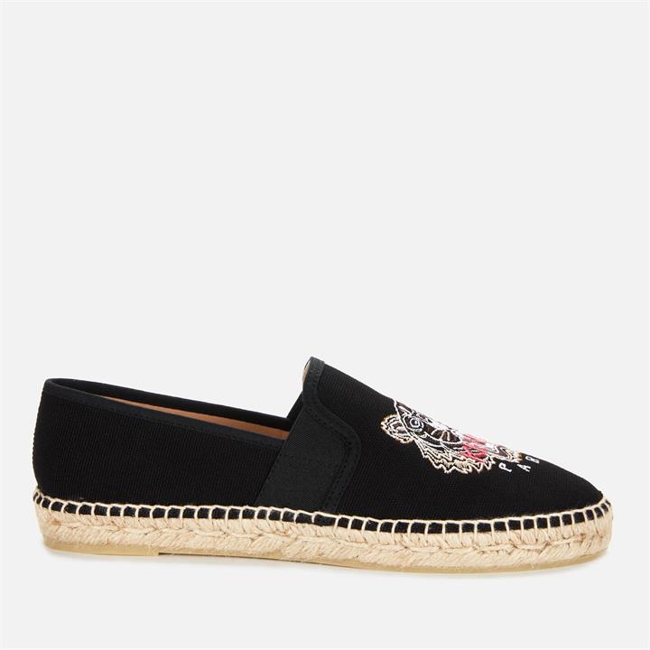 KENZO Women's Elastic Tiger Organic Canvas Espadrilles - Black - UK 3.5