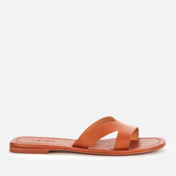 KENZO Women's Opanka Leather Mules - Dark Beige - UK 5