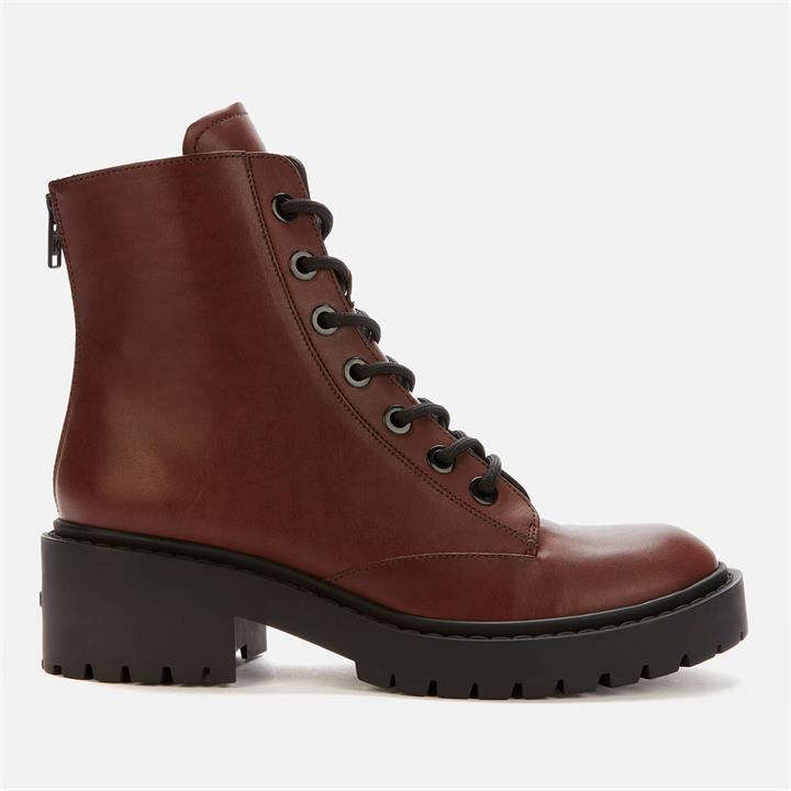 KENZO Women's Pike Leather Lace-Up Boots - Dark Brown - UK 7.5