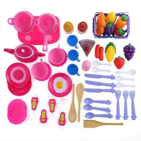 Kid Kitchen Pretend Cookware Vegetable Fruit Play Toy Set