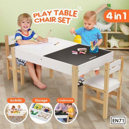 Kidbot Multifunctional Kids Table and Chairs Set Chalkboard Toys Play Storage Desk