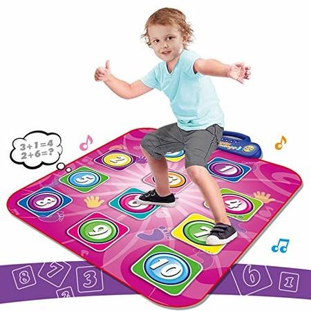 Kids Dance Mat Numbers Alphabets Dance Play Mat Musical Play Mat Educational Toy Pink Number