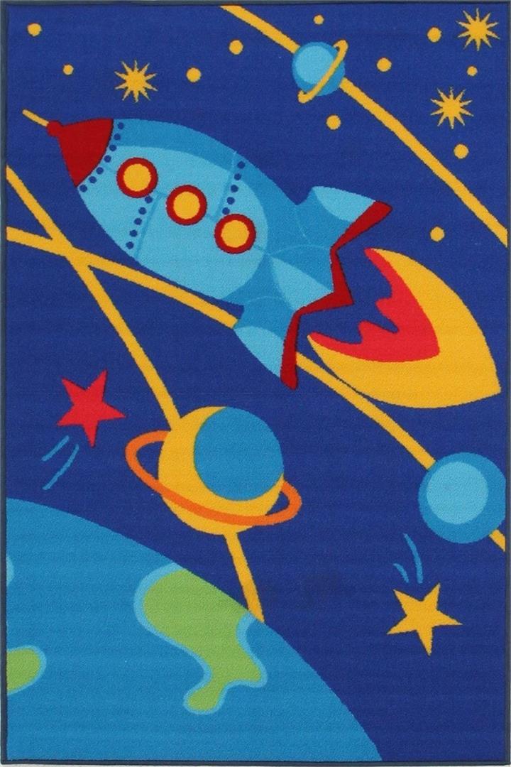 Kids Non Slip Outer Space Rug 150x100cm