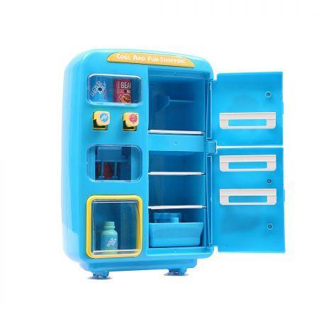 Kids Play Set 2 IN 1 Refrigerator Vending Machine Kitchen Pretend Play Toys Blue