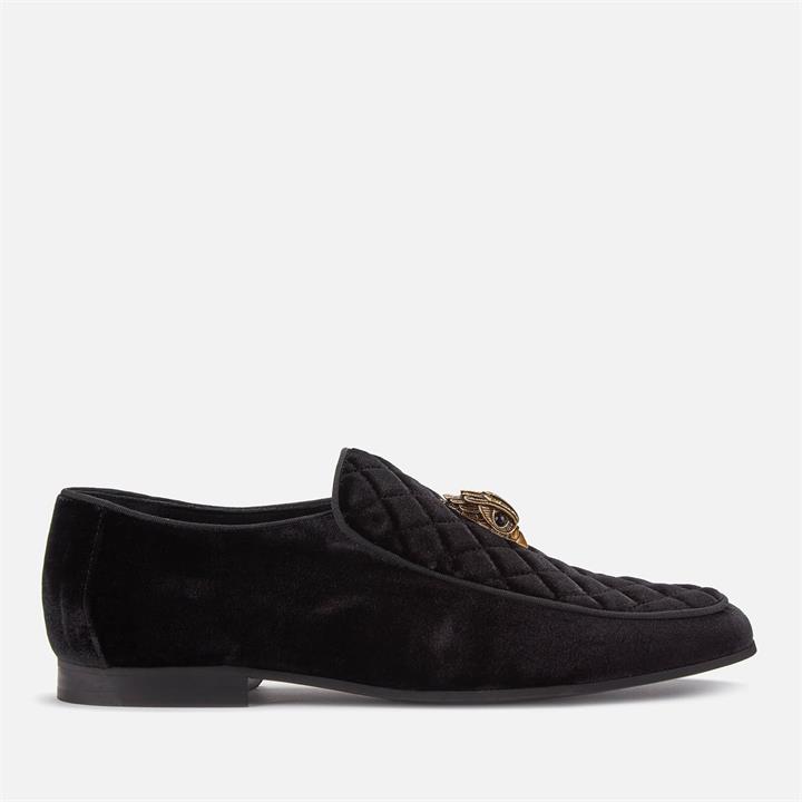 Kurt Geiger London Men's Hugh Eagle Head Velvet Loafers - Black - UK 8
