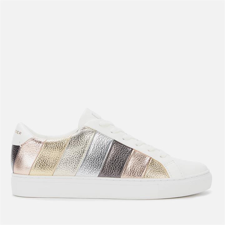 Kurt Geiger London Women's Lane Stripe Leather Cupsole Trainers - Gold Comb - UK 4