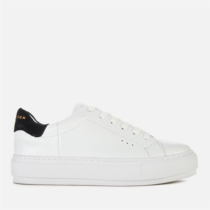 Kurt Geiger London Women's Laney Leather Flatform Trainers - White/Black - UK 3