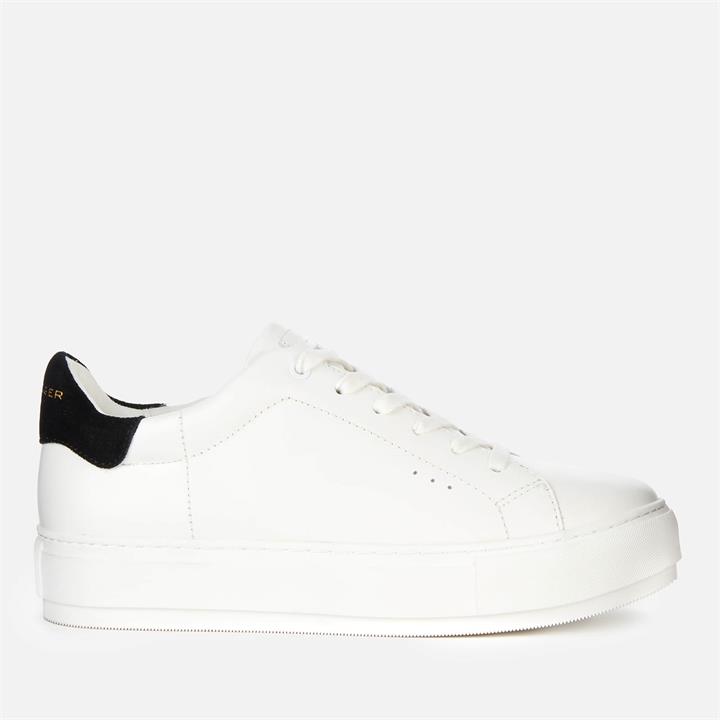 Kurt Geiger London Women's Laney Leather Flatform Trainers - White/Black - UK 4