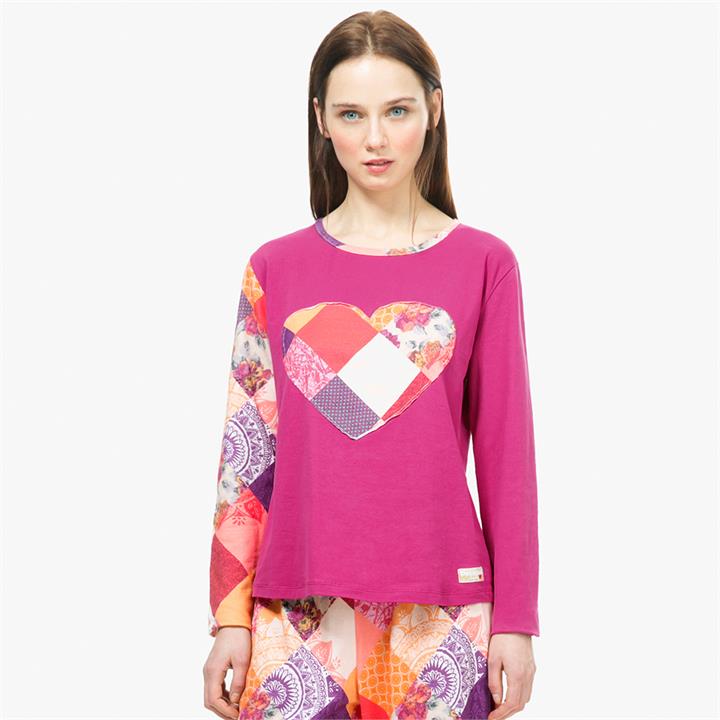 L Desigual Long Sleeve T-Shirt Romantic Patch