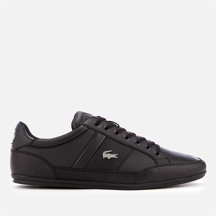 Lacoste Men's Chaymon Bl 1 Leather Low Profile Trainers - Black/Black - UK 7