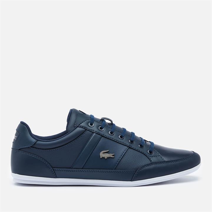 Lacoste Men's Chaymon Bl 1 Leather Low Profile Trainers - Navy/White - UK 7
