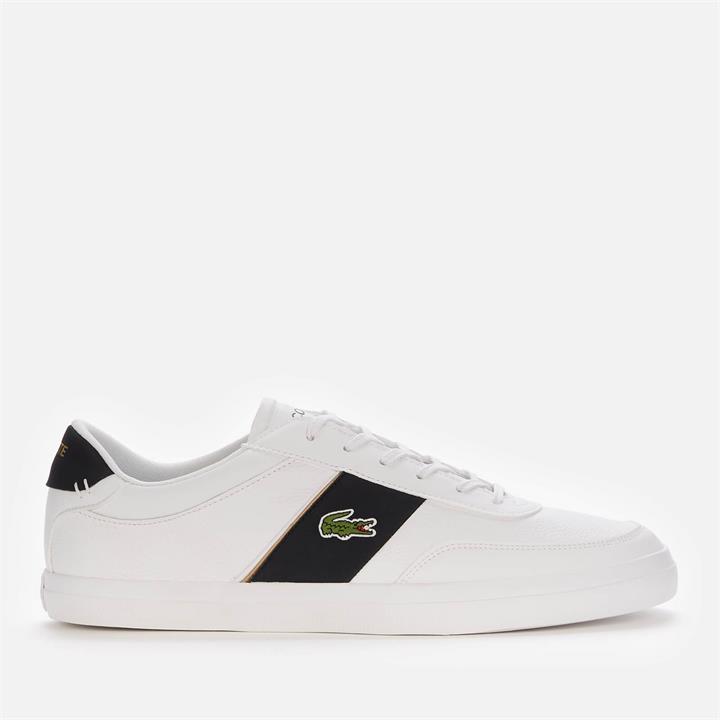 Lacoste Men's Court-Master 3196 Leather Vulcanised Trainers - White/Black - UK 11