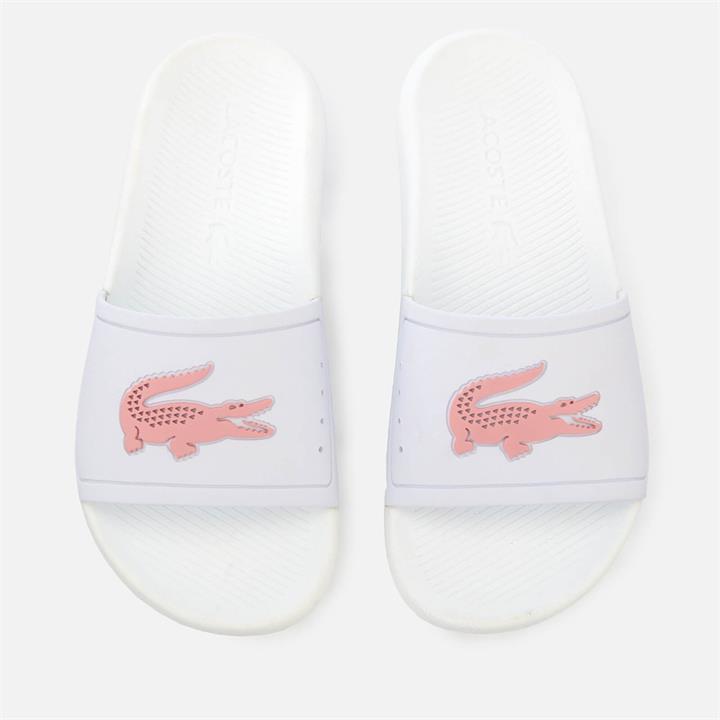 Lacoste Women's Croco Slide 119 3 Sandals - White/Light Pink - UK 8