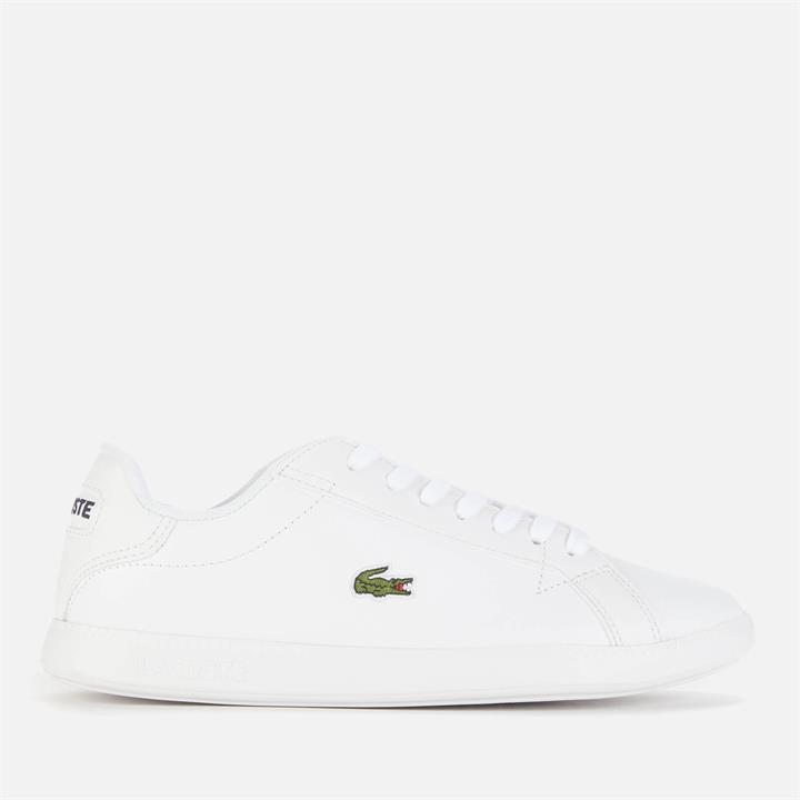 Lacoste Women's Graduate Bl 1 Leather Low Top Trainers - White/White - UK 3