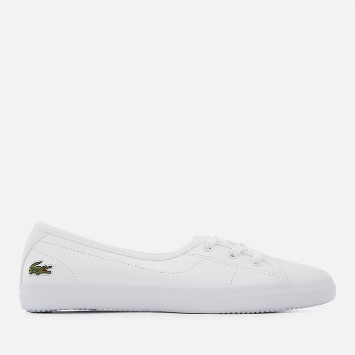Lacoste Women's Ziane Chunky BL Leather 3-Eye Pumps - White/White - UK 3