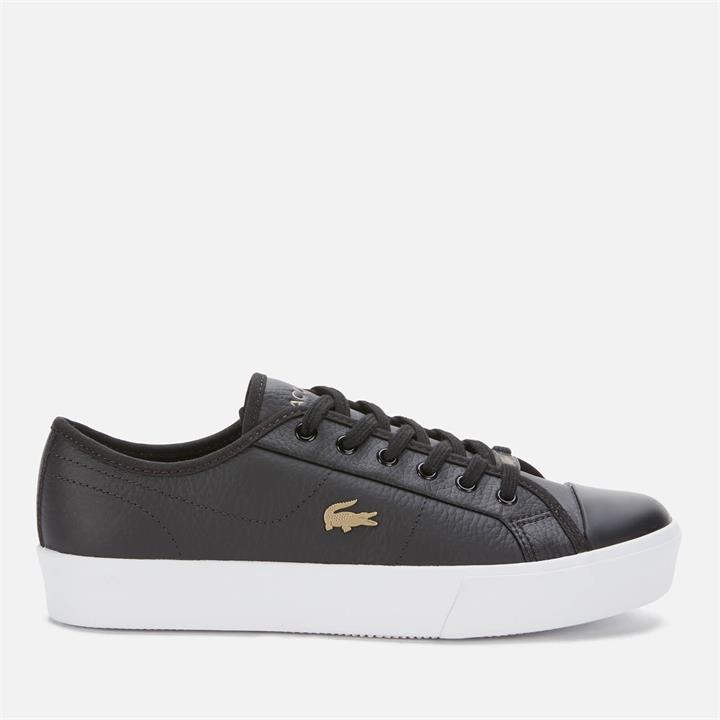 Lacoste Women's Ziane Plus Grand Leather Flatform Trainers - Black/White - UK 3