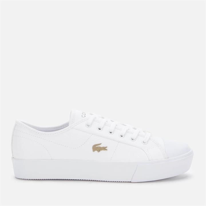 Lacoste Women's Ziane Plus Grand Leather Flatform Trainers - White/White - UK 3