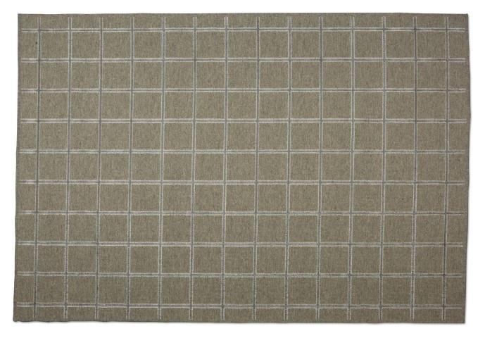 Lana Check Wool Rug - Natural/Ivory/Blue - 160x230