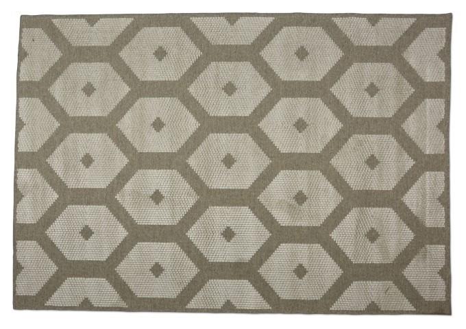 Lana Diamond Wool Rug - Natural/Ivory 200x290