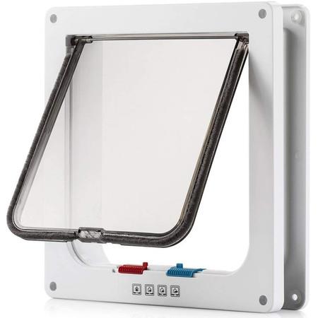 Large Cat Door (Outer Size 9.9inch x 9.2inch) for Cats and Doggie with Circumference less than 23 inch, Suitable for Window and Wall
