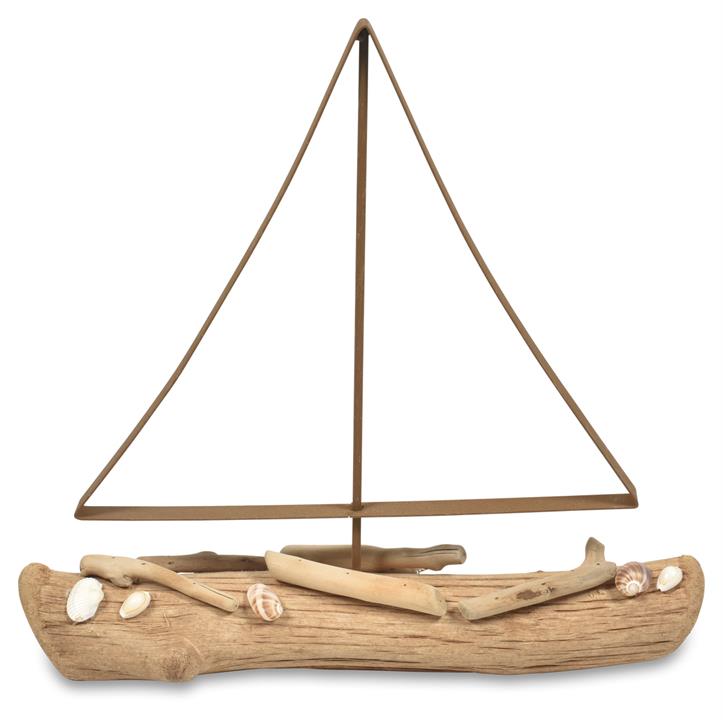 Large Driftwood Boat Ornament