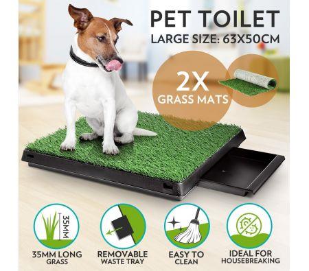 Large Indoor Pet Toilet with 2 Grass Mat