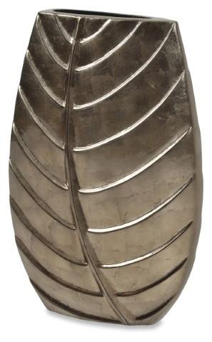 Large Leaf Vase  - Metalic Wheat